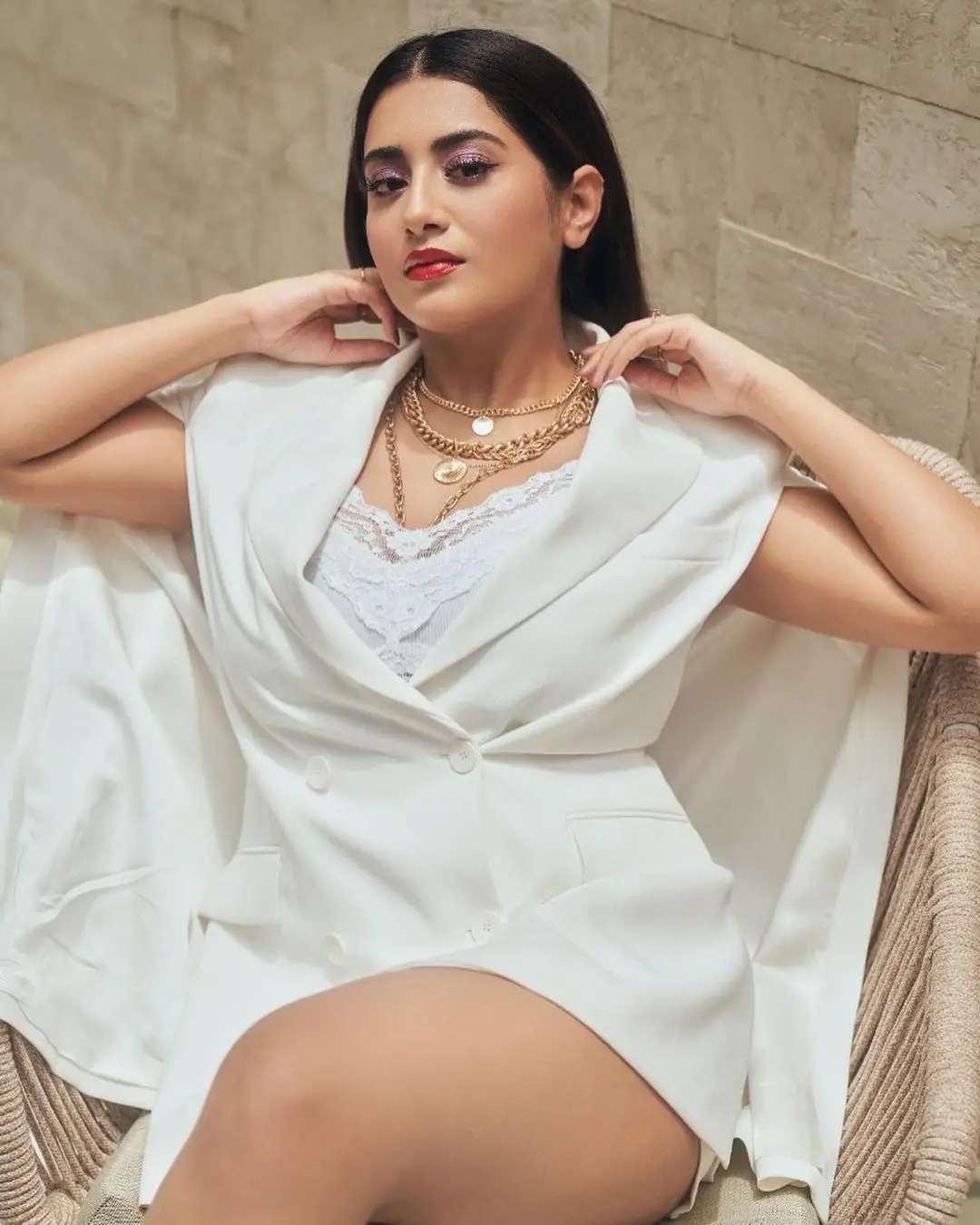 Rashi Singh Long Legs Show in White Mini Skirt